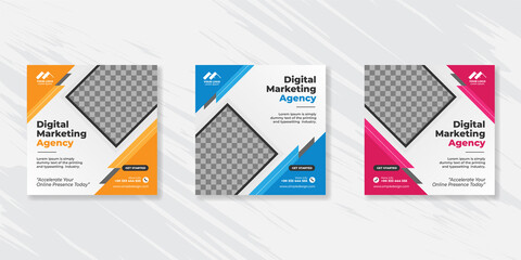 Digital business marketing social media post template.