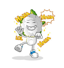 cauliflower head cartoon Laugh Out Loud character. cartoon vector