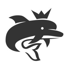 king dolphin Icon Illustration Brand Identity