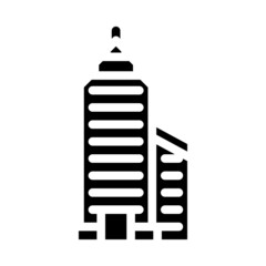 tower financial center skyscraper glyph icon vector. tower financial center skyscraper sign. isolated contour symbol black illustration