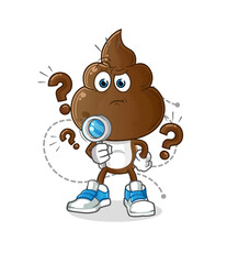 Fototapeta premium human shit head cartoon searching illustration. character vector