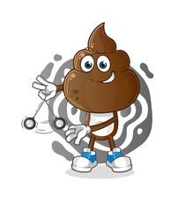 human shit head cartoon hypnotizing. cartoon mascot vector