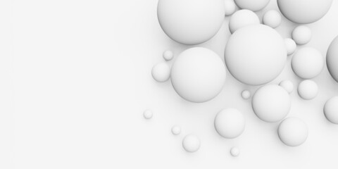 Circle abstract free floating ball Glossy geometric background 3d illustration