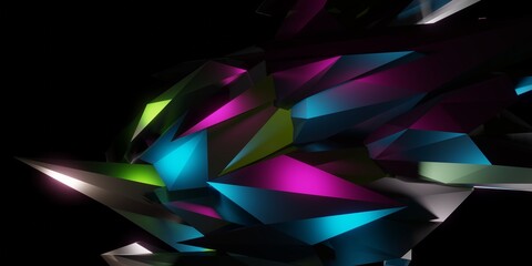 glow background Shiny steel rod reflects color abstract technology 3d illustration