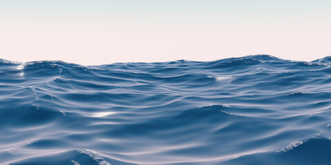 sea surface  aerial view sea wave background Abstract ocean movement 3d illustration