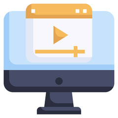 VIDEO PLAYER flat icon,linear,outline,graphic,illustration