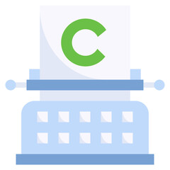 TYPEWRITER flat icon,linear,outline,graphic,illustration