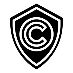 Fototapeta premium COPYRIGHT glyph icon,linear,outline,graphic,illustration
