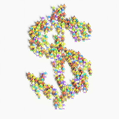 Graphic of people lined in the form of 