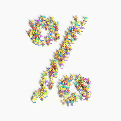 Graphic (3D illustration) of people lined in the form of 