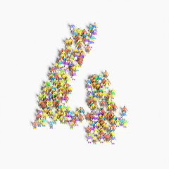 Graphic of people lined in the form of 