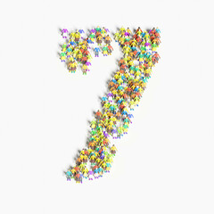 Graphic of people lined in the form of 