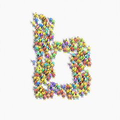 Graphic of people lined in the form of 