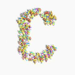 Graphic of people lined in the form of 