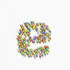 Graphic of people lined in the form of 