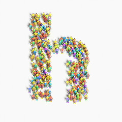 Graphic of people lined in the form of 