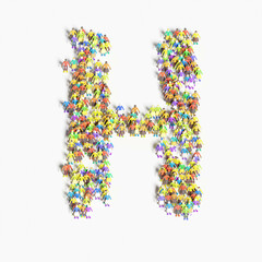 Graphic of people lined in the form of 