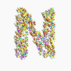 Graphic of people lined in the form of 