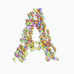 Graphic of people lined in the form of 