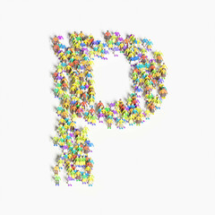 Graphic of people lined in the form of 