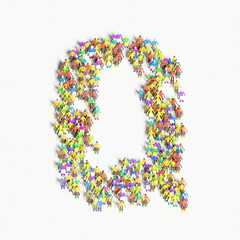 Graphic of people lined in the form of 