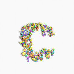 Graphic of people lined in the form of 