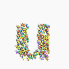 Graphic of people lined in the form of 