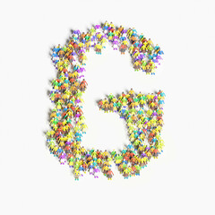 Graphic of people lined in the form of 