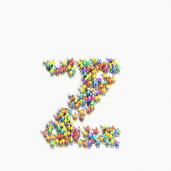 Graphic of people lined in the form of 