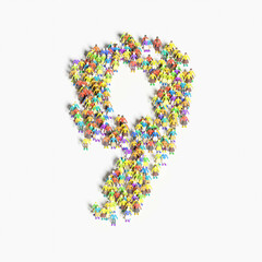 Graphic of people lined in the form of 