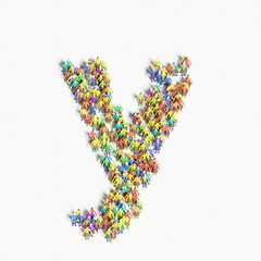 Graphic of people lined in the form of 