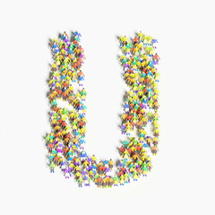 Graphic of people lined in the form of 