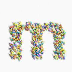 Graphic of people lined in the form of 