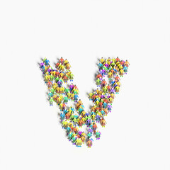 Graphic of people lined in the form of 