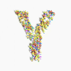 Graphic of people lined in the form of 