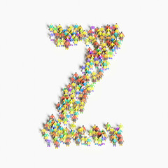 Graphic of people lined in the form of 