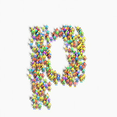 Graphic of people lined in the form of 