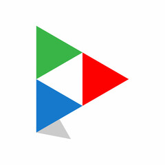 Play Arrow Colorful Logo Design