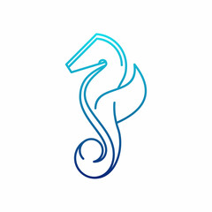 Seahorses Line Icon. Seahorses Logo Stock Vector emblem design