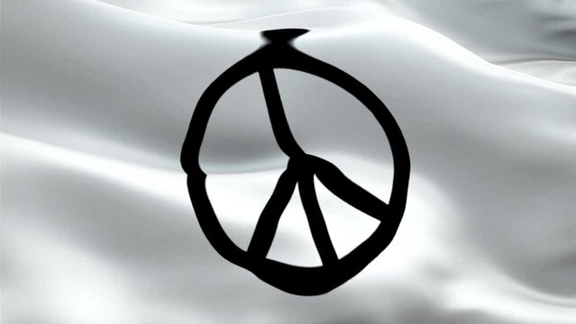 Peace logo logo. National 3d Peace Sign logo waving. Sign of Peace logo seamless animation. Peace Sign flag HD Background - New York, 4 July 2021

