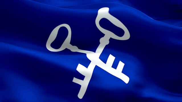 Protestant Christian church Flag Animation background video waving in wind. Jesus Christ concept Flag background. Protestant Christian church Lutheran Flag  Closeup 1080p Full HD footage. Salvation Ar