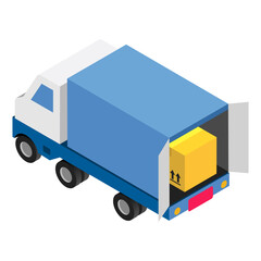 Shipping Truck - Isometric 3d illustration.