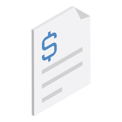 Receipt - Isometric 3d illustration.