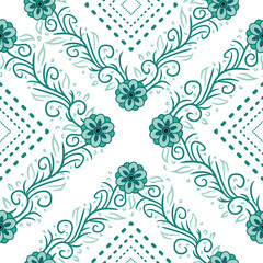 Beautiful and Simple Geometrical Flower Seamless Surface Pattern Design