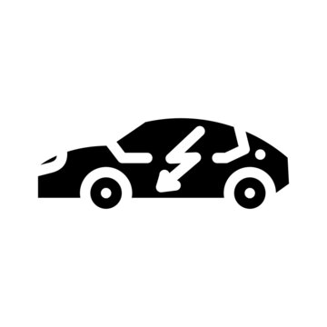 electric car glyph icon vector. electric car sign. isolated contour symbol black illustration