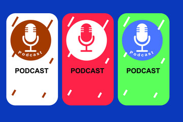 logo and podcast icon for your talk show and branding with color and shape variants