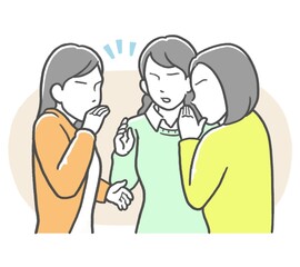 ヒソヒソと噂話をする若い女性