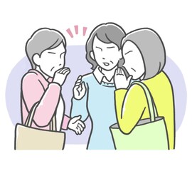 ご近所さんと噂話をする主婦