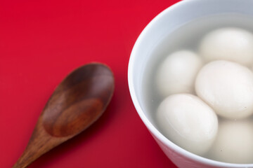 Fototapeta na wymiar A bowl of traditional Chinese festival food dumplings