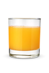 Glass of orange juice isolated on white. - obrazy, fototapety, plakaty